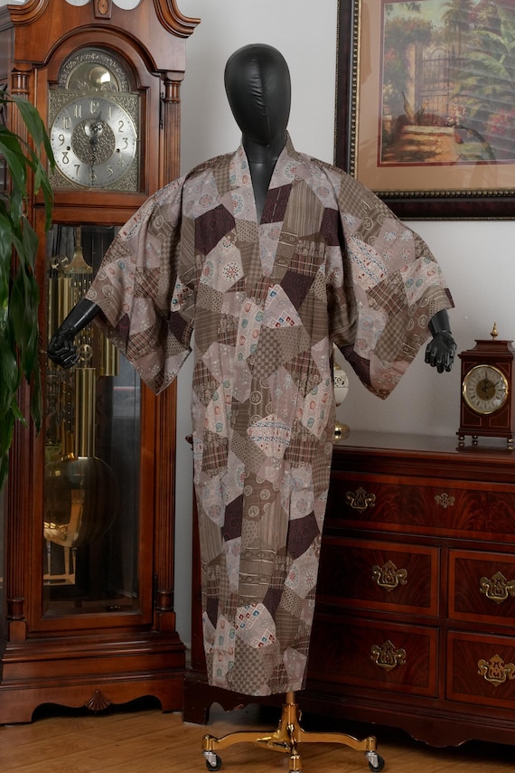 DEAR VANILLA Authentic Vintage Men's Kimono Juban Traditional Japanese Undergown Robe Made in Japan MJU-0131