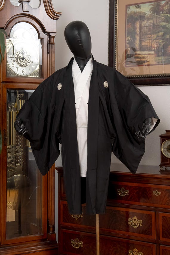 DEAR VANILLA Authentic Japanese Kimono Haori Men's Traditional Jacket Made in Japan Genuine Vintage MHA-0323