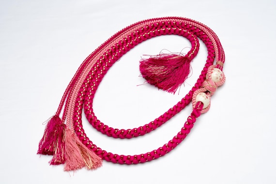 DEAR VANILLA Japanese Ornament Obijime Cord for Furisode Kimono Silk Obi Belt Fastener Accessory Rope Made in Japan OCF-0116