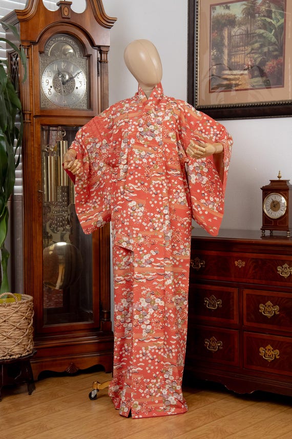 DEAR VANILLA Authentic Traditional Japanese Kimono for Women Vintage Dress Robe Made in Japan Genuine Original KM-0623