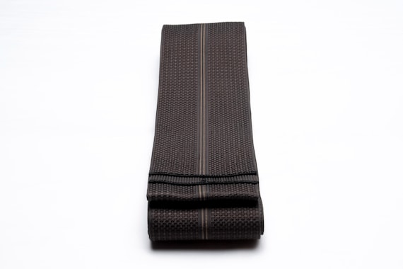 DEAR VANILLA Authentic Japanese Men's Kimono Kaku Obi Vintage Samurai Obi Sash Belt Made in Japan Genuine Original MOB-0348