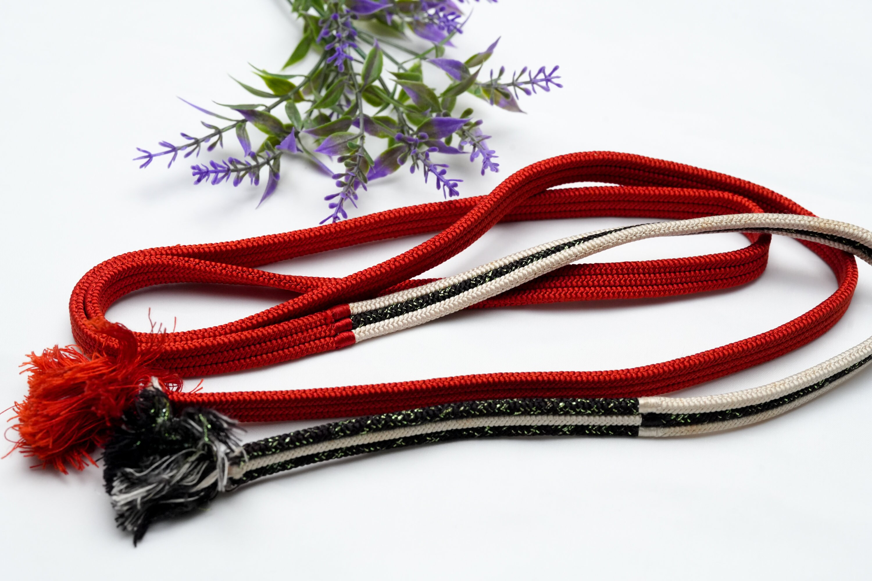 DEAR VANILLA Japanese Kimono Obijime Cord Silk Obi Belt Fastener Accessory Rope Made in Japan Set of 4 OC 0049