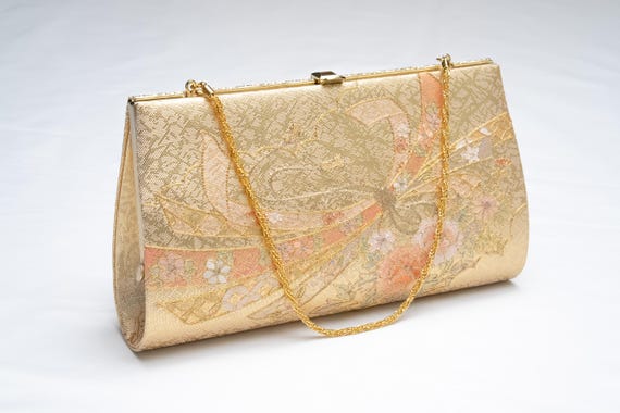 DEAR VANILLA Authentic Japanese Kimono Silk Purse Handbag Vintage Made in Japan PU-0354