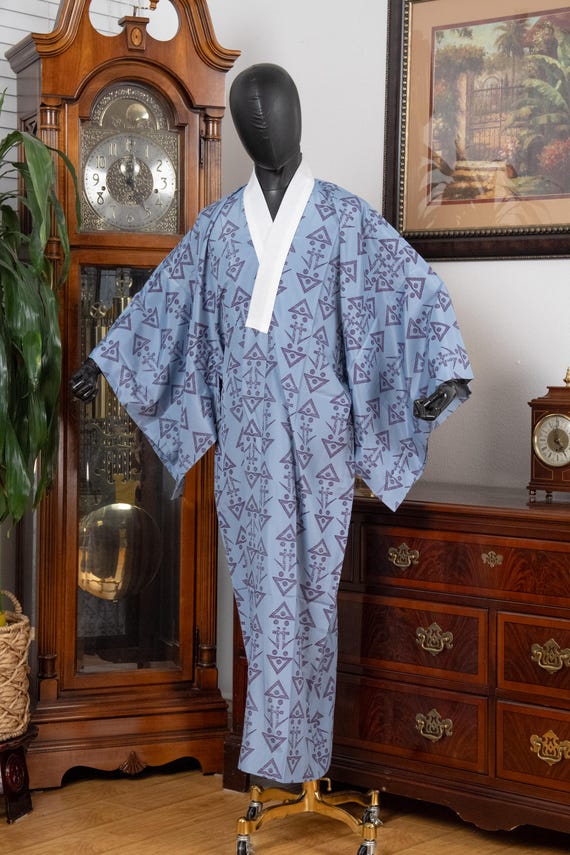 DEAR VANILLA Authentic Vintage Men's Kimono Juban Traditional Japanese Undergown Robe Made in Japan Original MJU-0176