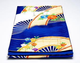 DEAR VANILLA Authentic Japanese Kimono Silk Fukuro Obi for Women Vintage Sash Belt Made in Japan OB-0404