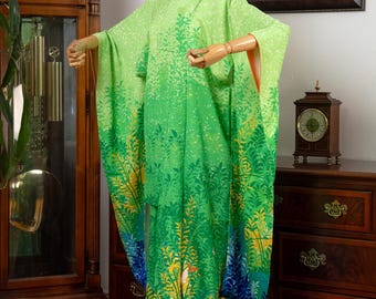 DEAR VANILLA Authentic Traditional Japanese Furisode Kimono for Women Vintage Silk Robe Made in Japan KMF-0354