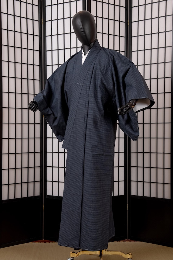 DEAR VANILLA Authentic Vintage Traditional Men's Kimono Japanese Robe Gown Samurai Made in Japan MKM-0230