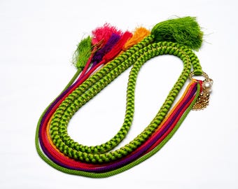 DEAR VANILLA Japanese Ornament Obijime Cord for Furisode Kimono Silk Obi Belt Fastener Accessory Rope Made in Japan OCF-0094