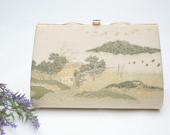 DEAR VANILLA Authentic Japanese Silk Kimono Purse Handbag Vintage Made in Japan PU-0237