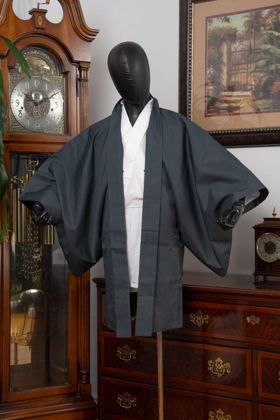 DEAR VANILLA Authentic Japanese Kimono Haori Men's Traditional Jacket Made in Japan Genuine Vintage MHA-0306