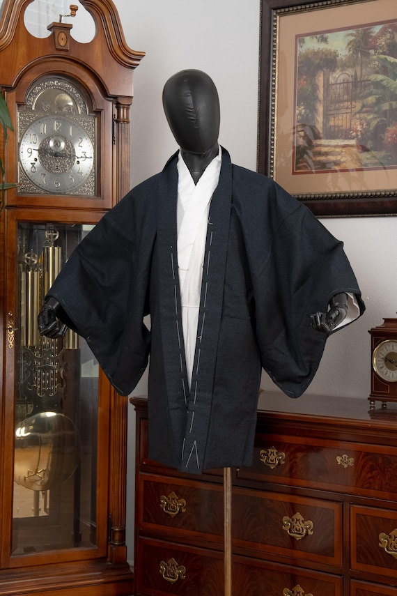 DEAR VANILLA Authentic Japanese Kimono Haori Men's Traditional Jacket Made in Japan Genuine Vintage MHA-0294