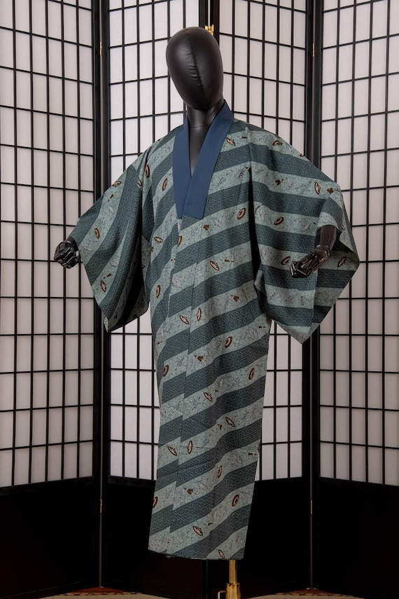 DEAR VANILLA Authentic Vintage Men's Kimono Juban Traditional Japanese Undergown Robe Made in Japan Original MJU-0239