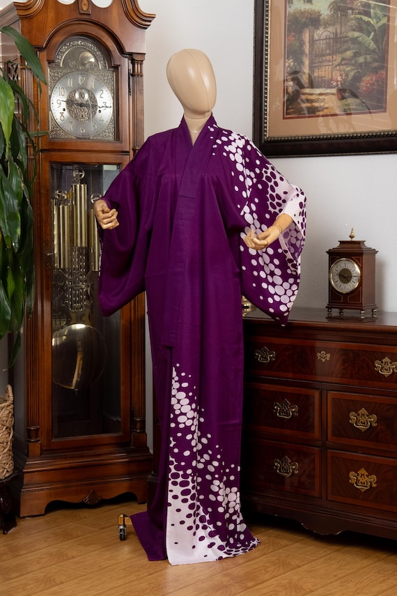 DEAR VANILLA Authentic Traditional Japanese Kimono for Women Vintage Dress Robe Made in Japan Genuine Original KM-0609