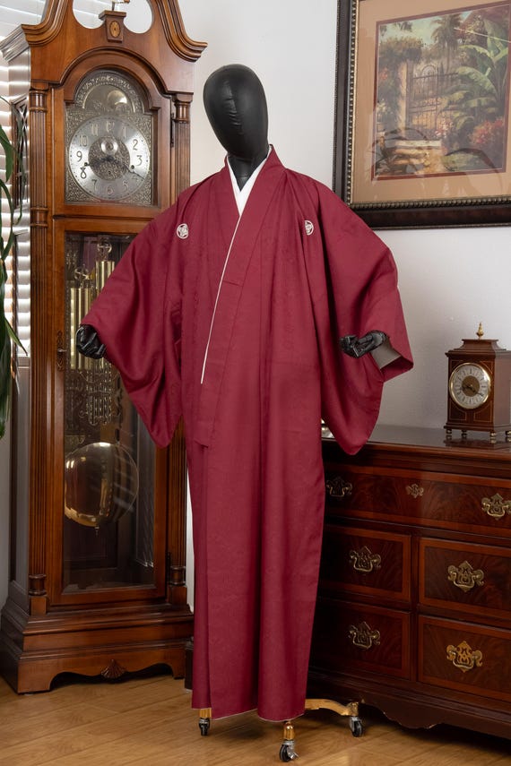 DEAR VANILLA Authentic Vintage Traditional Men's Kimono Japanese Robe Gown Samurai Made in Japan MKM-0198