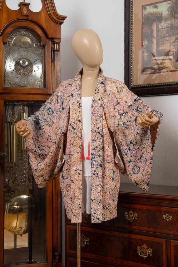DEAR VANILLA Authentic Japanese Haori for Women Traditional Kimono Jacket Vintage Made in Japan HA-0412