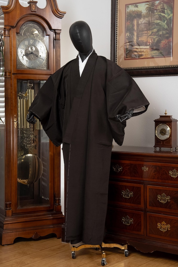 DEAR VANILLA Authentic Vintage Traditional Men's Kimono Japanese Robe Gown Samurai Made in Japan MKM-0197