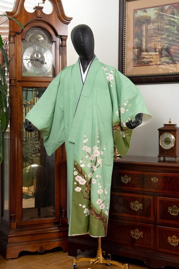 DEAR VANILLA Authentic Vintage Traditional Men's Kimono Japanese Robe Gown Samurai Made in Japan MKM-0190
