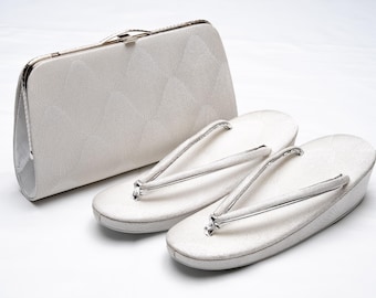 DEAR VANILLA Authentic Japanese Kimono Purse Handbag Zori Set Vintage Made in Japan PU-0402