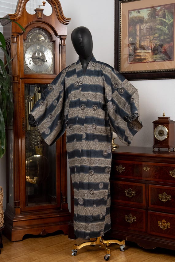 DEAR VANILLA Authentic Vintage Men's Kimono Juban Traditional Japanese Undergown Robe Made in Japan Original MJU-0197