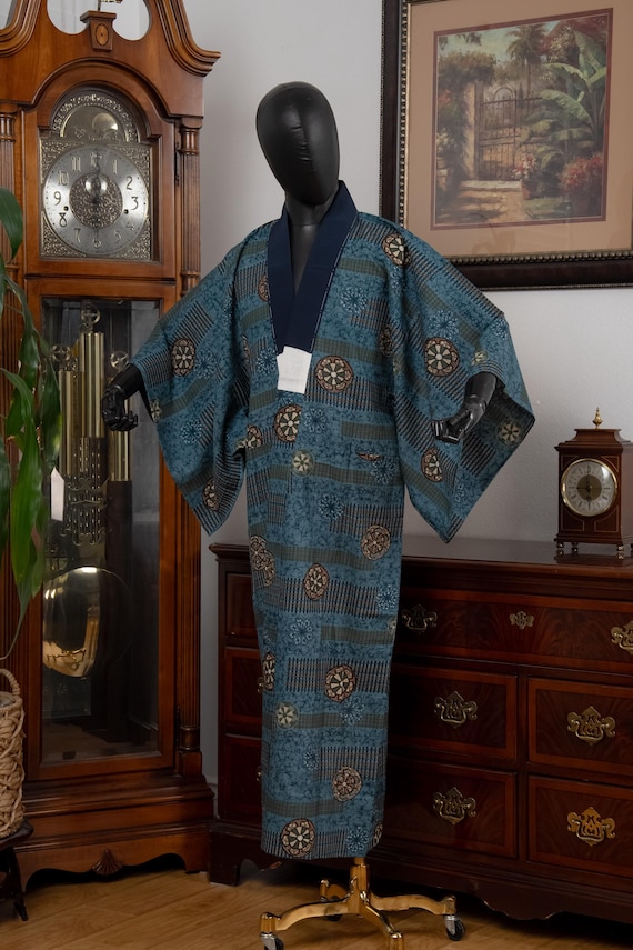 DEAR VANILLA Authentic Vintage Men's Kimono Juban Traditional Japanese Undergown Robe Made in Japan Original MJU-0247