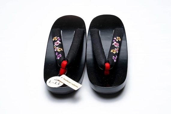 Dear Vanilla Authentic Japanese Vintage Yukata Kimono Geta Wood Sandals 25.5cm US Size 8.5 SD-0326
