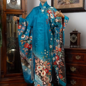 blue vanilla kimono dress Blue | Embellished Kimono Style V Front Dress