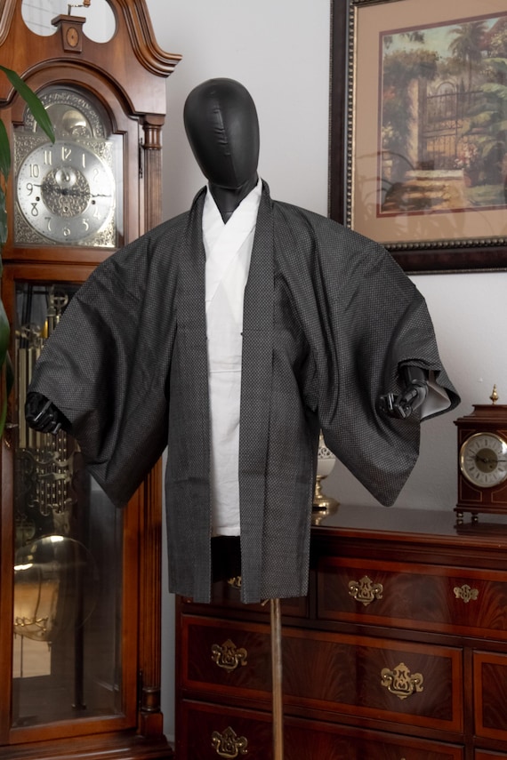 DEAR VANILLA Authentic Japanese Kimono Haori Men's Traditional Jacket Made in Japan Genuine Vintage MHA-0300