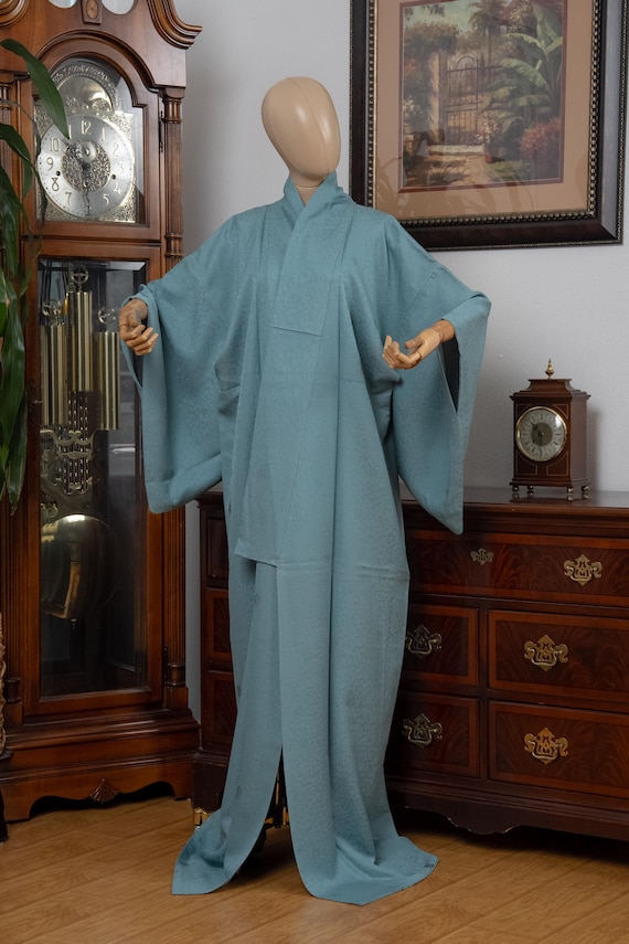 DEAR VANILLA Authentic Traditional Japanese Tango Chirimen Silk Iromuji Kimono for Women Vintage Robe Made in Japan KMC-0097