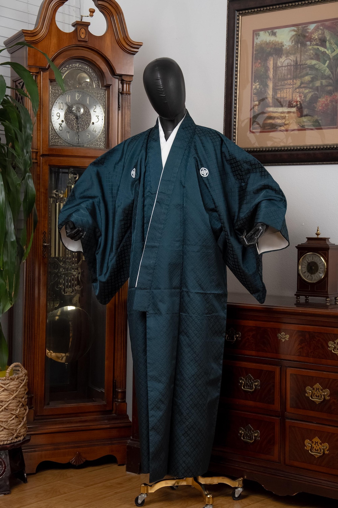 Open Samurai Robe DEAR VANILLA Authentic Vintage Traditional Men's Kimono Japanese Robe ...