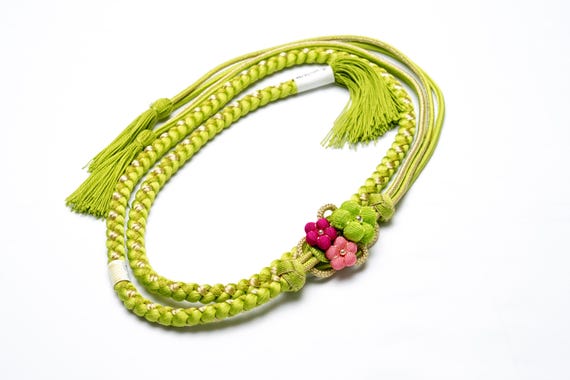 DEAR VANILLA Japanese Ornament Obijime Cord for Furisode Kimono Silk Obi Belt Fastener Accessory Rope Made in Japan OCF-0076