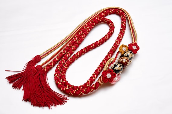 DEAR VANILLA Japanese Ornament Obijime Cord for Furisode Kimono Silk Obi Belt Fastener Accessory Rope Made in Japan OCF-0101