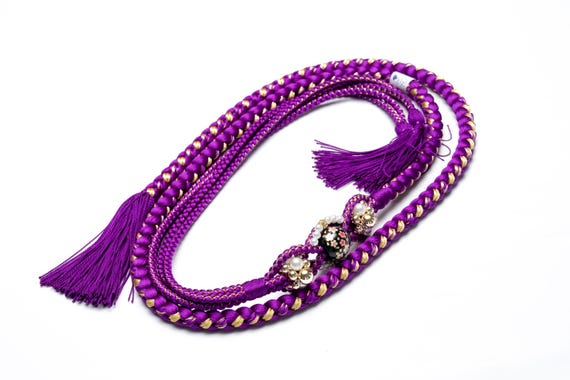 DEAR VANILLA Japanese Ornament Obijime Cord for Furisode Kimono Silk Obi Belt Fastener Accessory Rope Made in Japan OCF-0071