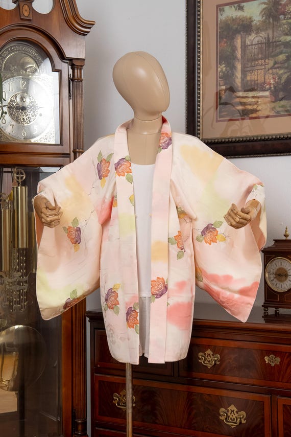 DEAR VANILLA Authentic Japanese Haori for Women Traditional Kimono Jacket Vintage Made in Japan HA-0465