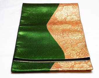 DEAR VANILLA Authentic Japanese Kimono Silk Fukuro Obi for Women Vintage Sash Belt Made in Japan OB-0413
