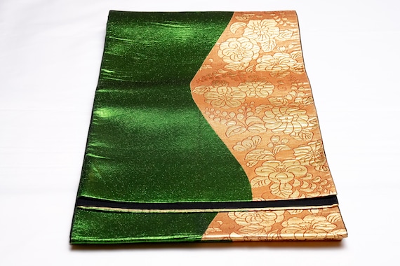DEAR VANILLA Authentic Japanese Kimono Silk Fukuro Obi for Women Vintage Sash Belt Made in Japan OB-0413