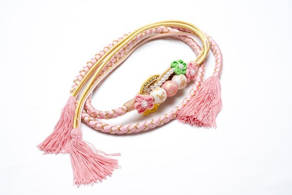 DEAR VANILLA Japanese Ornament Obijime Cord for Furisode Kimono Silk Obi Belt Fastener Accessory Rope Made in Japan OCF-0068
