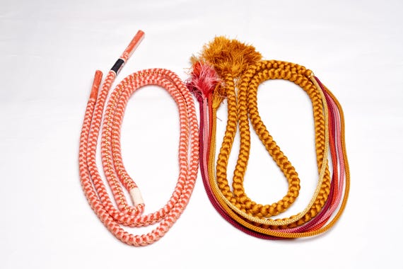 DEAR VANILLA Japanese Kimono Obijime Cord Set For Furisode Kimono Silk Obi Belt Fastener Accessory Rope Made in Japan Genuine OC-0284