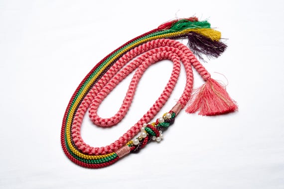 DEAR VANILLA Japanese Ornament Obijime Cord for Furisode Kimono Silk Obi Belt Fastener Accessory Rope Made in Japan OCF-0082