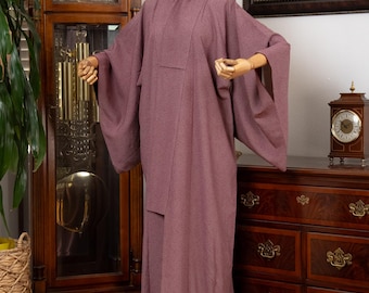 DEAR VANILLA Authentic Traditional Japanese Edo Komon Kimono for Women Vintage Silk Robe Made in Japan KMK-0029