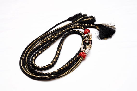 DEAR VANILLA Japanese Ornament Obijime Cord for Furisode Kimono Silk Obi Belt Fastener Accessory Rope Made in Japan OCF-0097