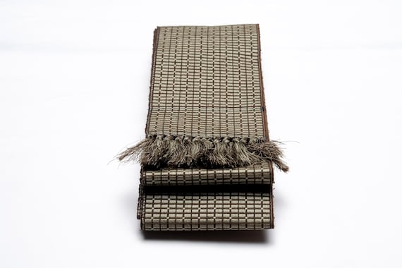 DEAR VANILLA Authentic Japanese Men's Kimono Kaku Obi Vintage Samurai Obi Sash Belt Made in Japan Genuine Original MOB-0345