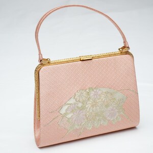 QUERIDA VAINILLA Bolso de mano de seda con diseño de kimono japonés auténtico, estilo vintage, fabricado en Japón PU-0289