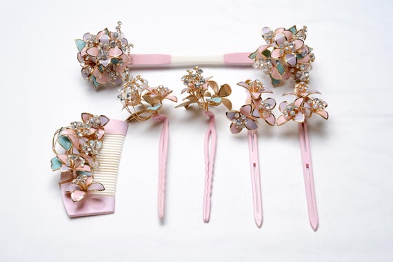 DEAR VANILLA Japanese Kimono Kanzashi Formal Geisha Wedding Hair Decoration Ornament Set Kamikazari KZR-0014