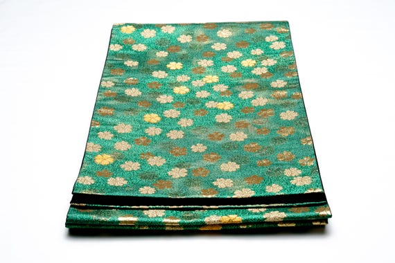 DEAR VANILLA Authentic Japanese Kimono Silk Fukuro Obi for Women Vintage Sash Belt Made in Japan OB-0334