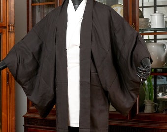 DEAR VANILLA Authentic Japanese Kimono Haori Men's Traditional Silk Jacket Made in Japan Vintage MHA-0132