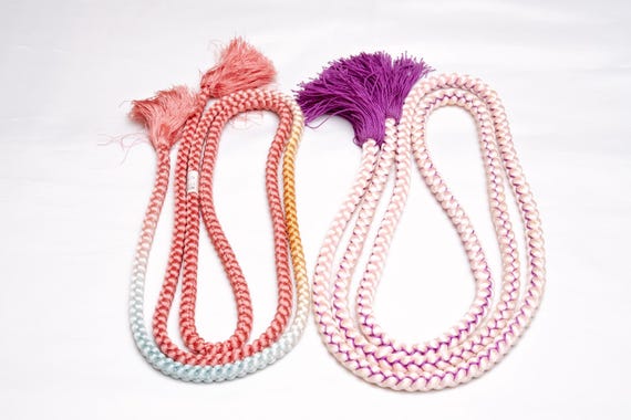 DEAR VANILLA Japanese Kimono Obijime Cord Set For Furisode Kimono Silk Obi Belt Fastener Accessory Rope Made in Japan Genuine OC-0280