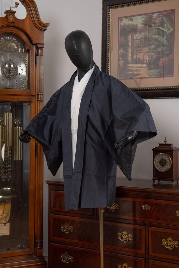 DEAR VANILLA Authentic Japanese Kimono Haori Men's Traditional Jacket Made in Japan Genuine Vintage MHA-0341