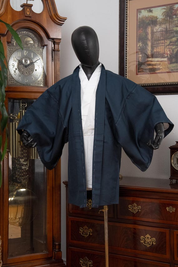 DEAR VANILLA Authentic Japanese Kimono Haori Men's Traditional Jacket Made in Japan Genuine Vintage MHA-0307