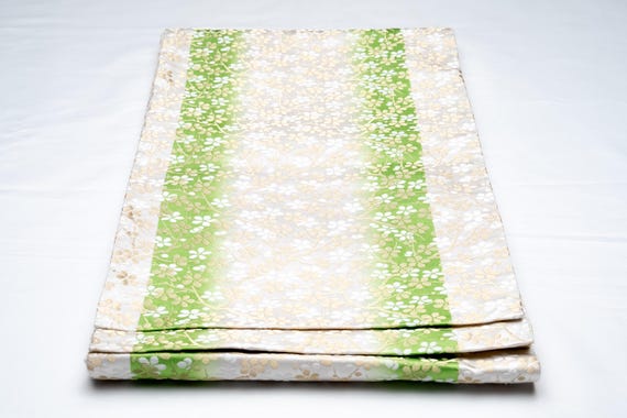 DEAR VANILLA Authentic Japanese Kimono Silk Fukuro Obi for Women Vintage Sash Belt Made in Japan OB-0354
