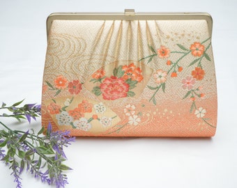 DEAR VANILLA Authentic Japanese Silk Kimono Purse Handbag Vintage Made in Japan PU-0239